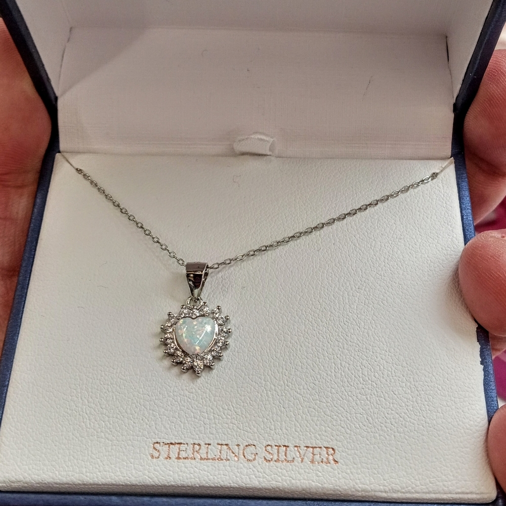 Opal Heart Necklace.
